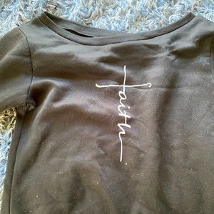 Large Off the shoulder “Faith” sweater